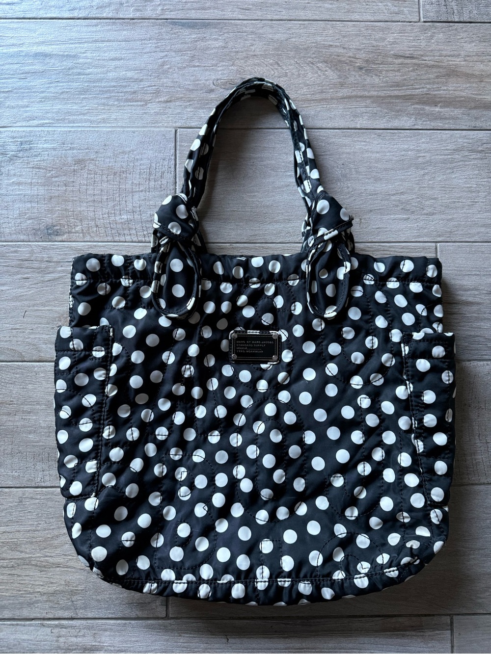 Marc by Marc Jacobs  Reversible Y2k Black & White Polka Dot Tote Bag